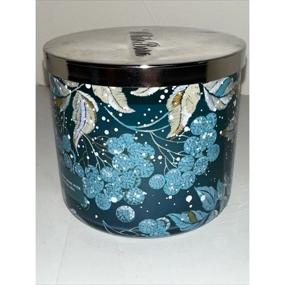 White Barn Cocoa-Roasted Chestnuts 3-Wick Scented Candle 14.5oz Lot of 2 Teal